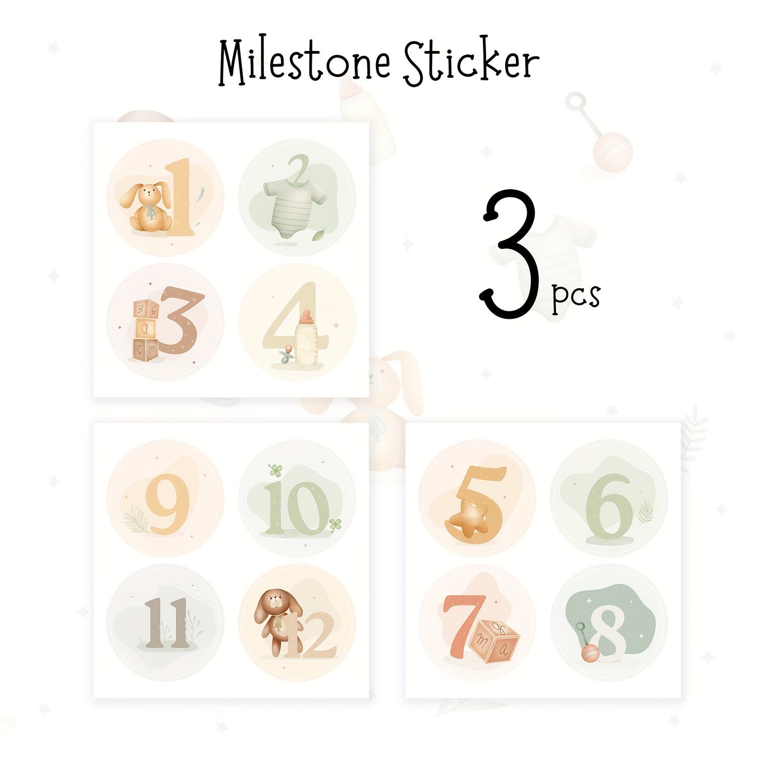 Linen Baby Memory Book Spiral Bound with Milestone Stickers and 86 Pages