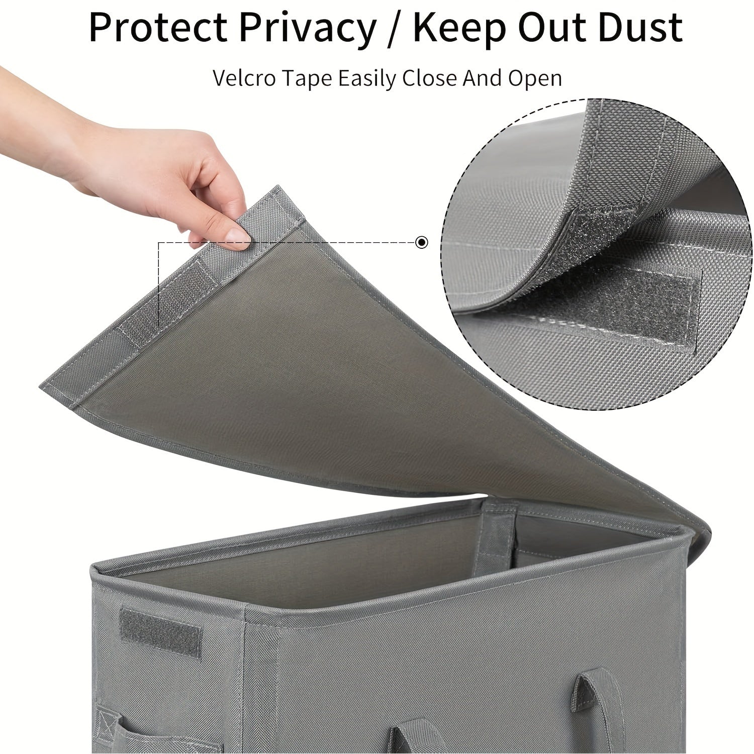 Fabric Laundry Basket Collapsible 60L with Lid Handle Storage Organizer