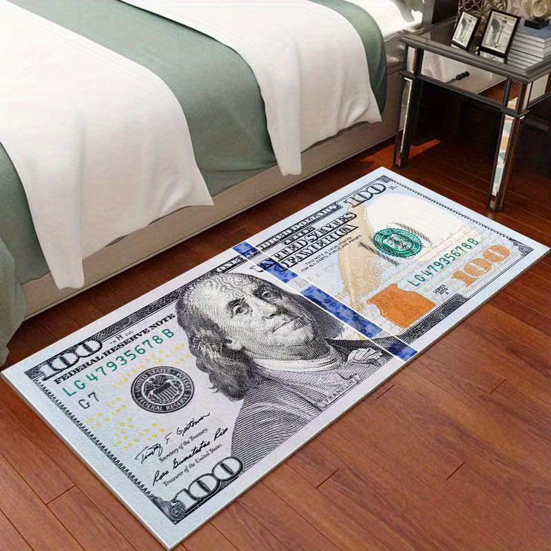 100 Dollar Bill Rug Non-Slip Water Absorption Decorative Floor Mat
