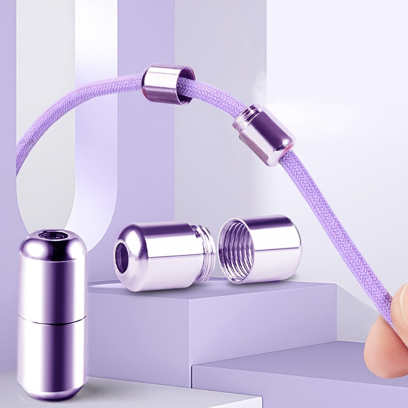 2PCS No-Tie Elastic Shoelaces for Sneakers and Boots Soft Acetate Fiber