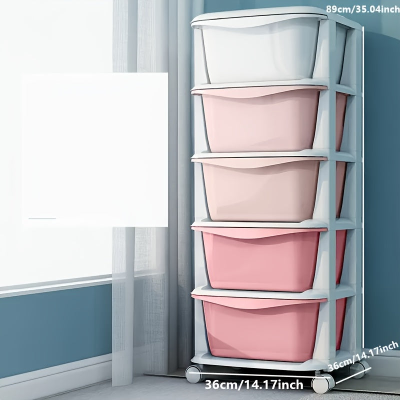 Plastic Drawer Storage Organizer 3/4/5/6 Tiers in White Blue Pink Teal