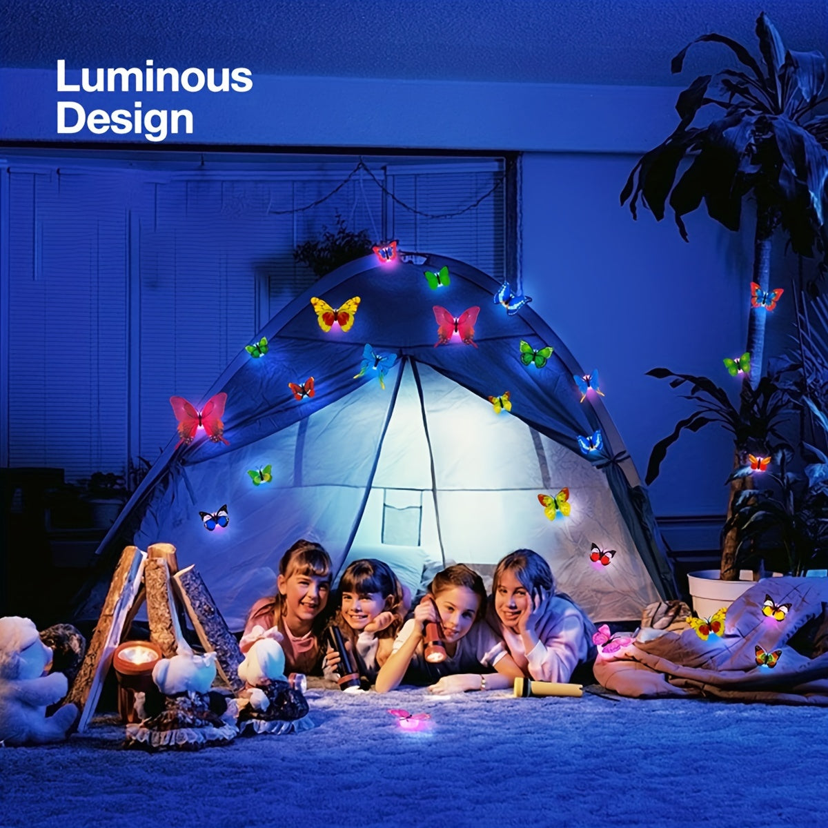 3D Butterfly LED Night Light for Nursery Garden Backyard Party Decor Battery Operated