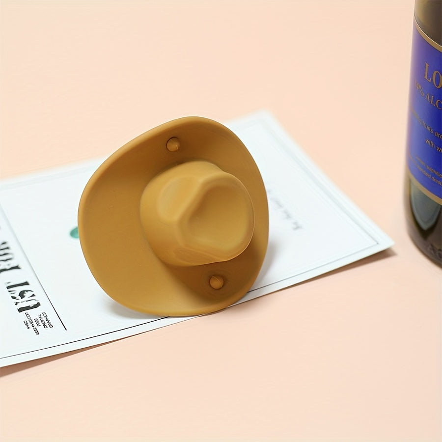 Silicone Cowboy Hat Bottle Sealer for Spirits and Holiday Celebrations