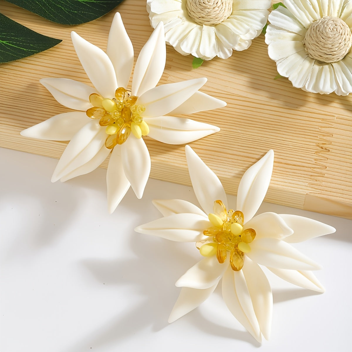 Женские серьги-гвоздики с лепестками лотоса из смолы, нержавеющая сталь, 3D-дизайн, подарок