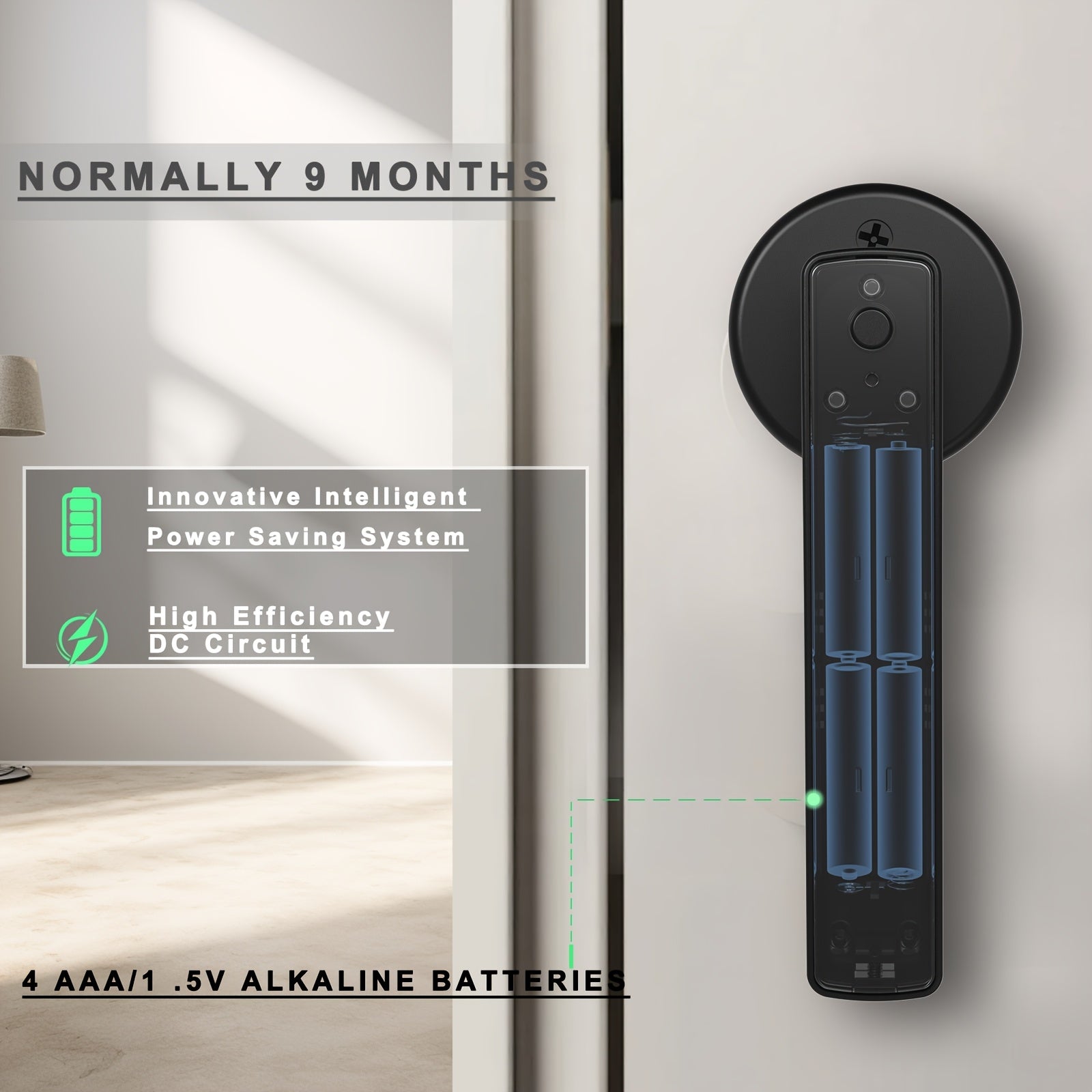 Smart Aluminum Alloy Wireless Door Lock with Fingerprint Passcode Card and App Compatibility