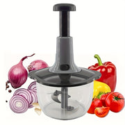 Metal Hand Food Chopper with Straight Blade Edge for Vegetables Fruits Herbs