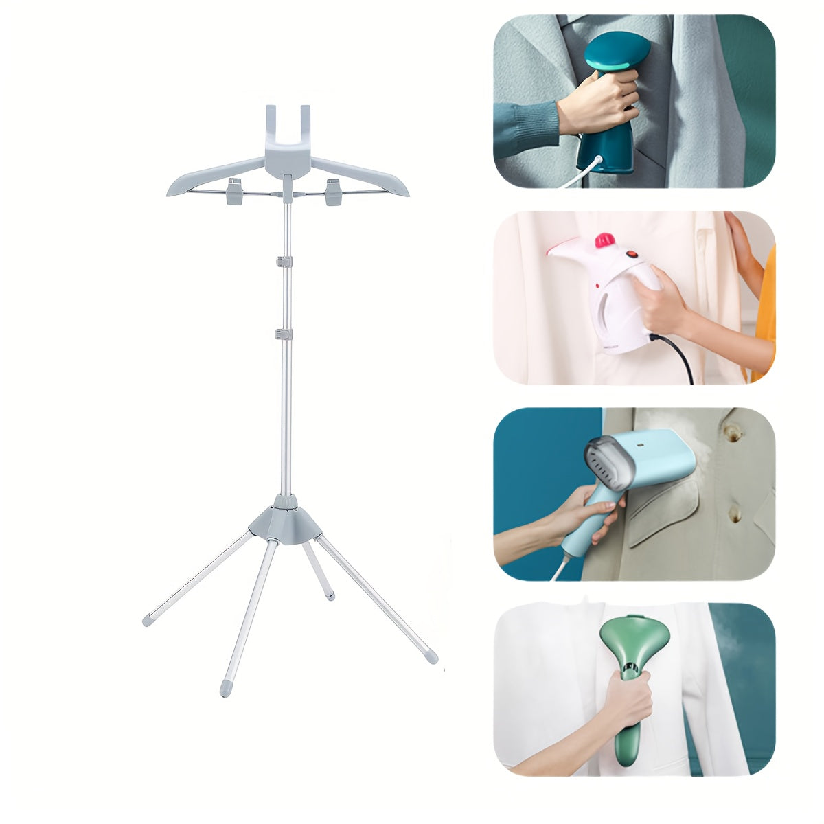 Adjustable Floor Ironing Rack with Foldable Design and Telescopic Aluminum