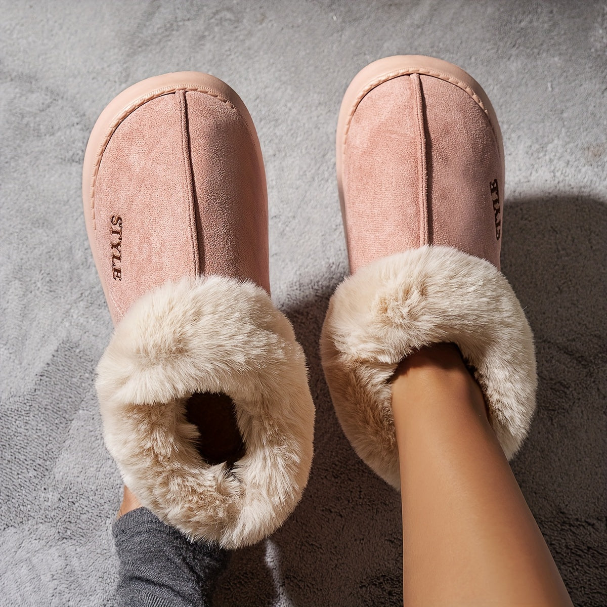 Women's Winter Velvet Fluffy Warm Indoor Non-slip Slippers