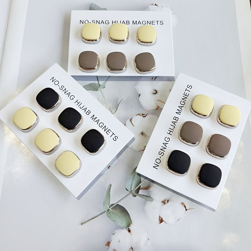 Square Resin Magnetic Buttons Set of 6 for Scarves and Shawls Middle Eastern Style