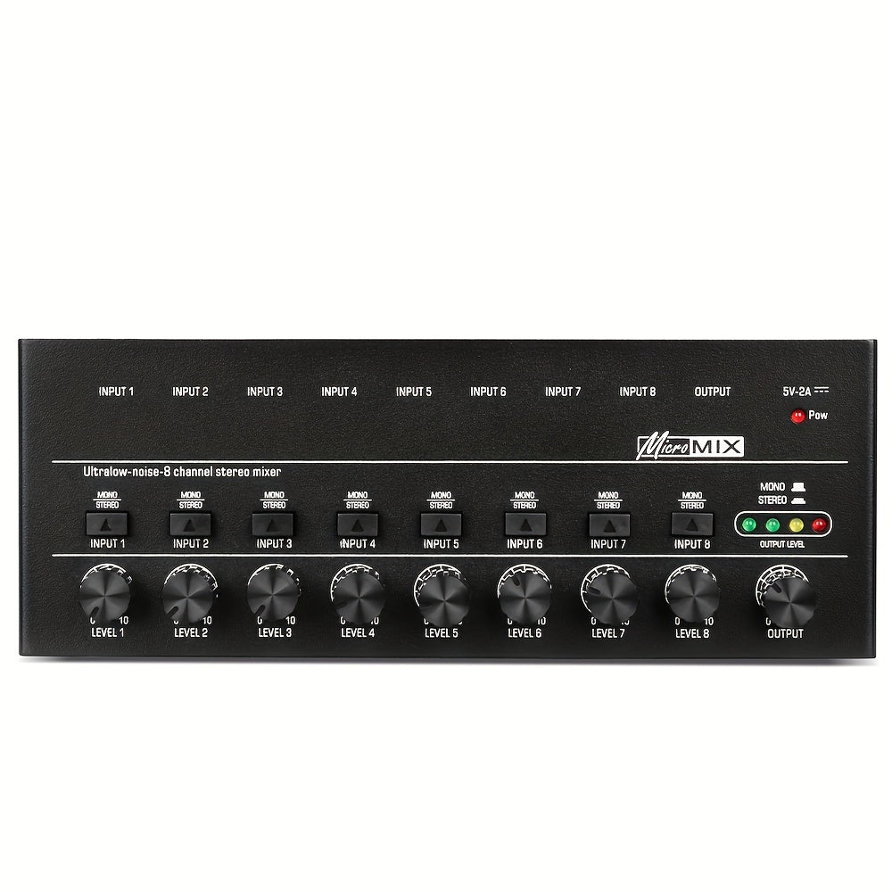 4-Channel Audio Mixer with Ultra Low Noise, Easy Operation, USB Power Supply