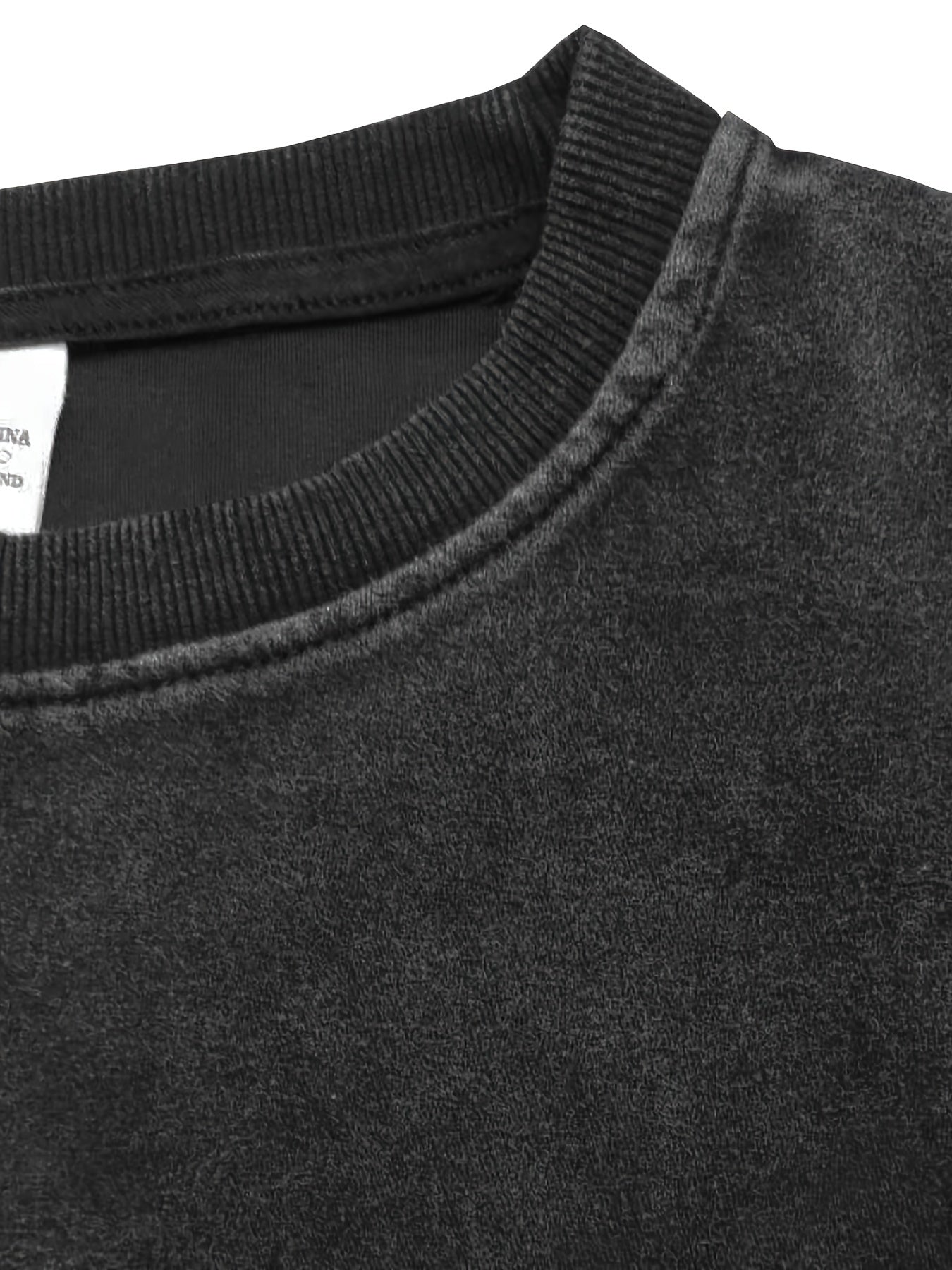 Sudadera de algodón de peso pesado para mujer, lavado vintage, de cuello redondo, pulóver