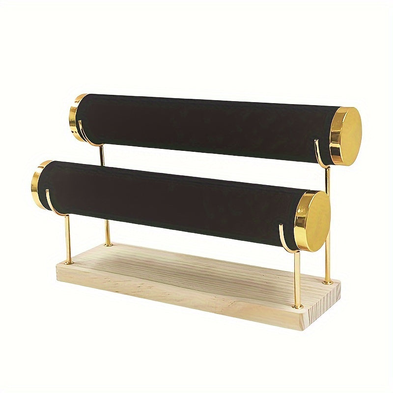 Bracelet Organizer with Removable Tiered Holder and Velvet Display Rack