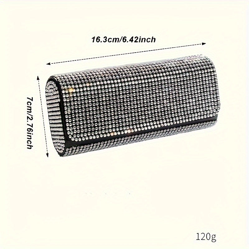 Zarif oltin suvli olmos ko'zoynak qutisi, quyosh ko'zoynaklari, o'qish ko'zoynaklari va ko'zoynaklarni saqlash uchun mukammal.