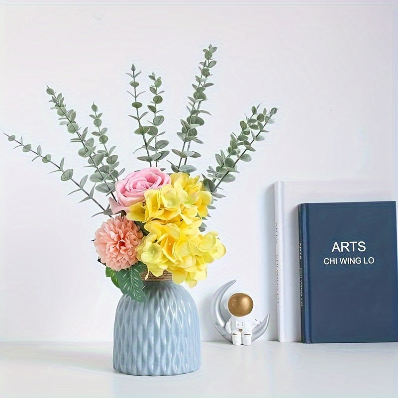 Artificial Eucalyptus Stems for Home Decor Wedding Bouquets Faux Leaves Textured 12 Pieces