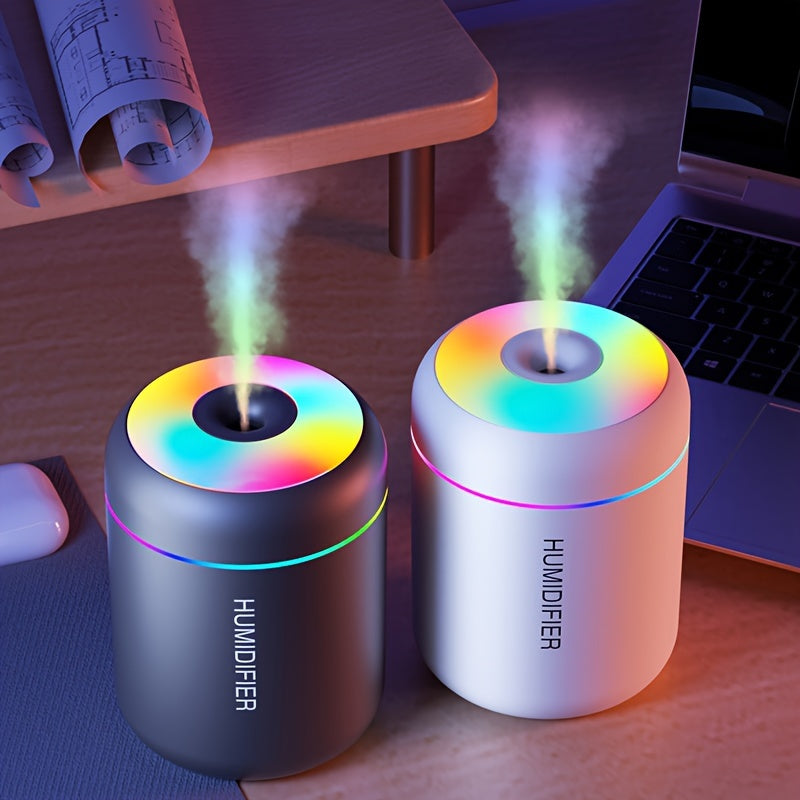 USB-Powered Humidifier with 7-Color LED Lights for Bedroom Car Home Dorm