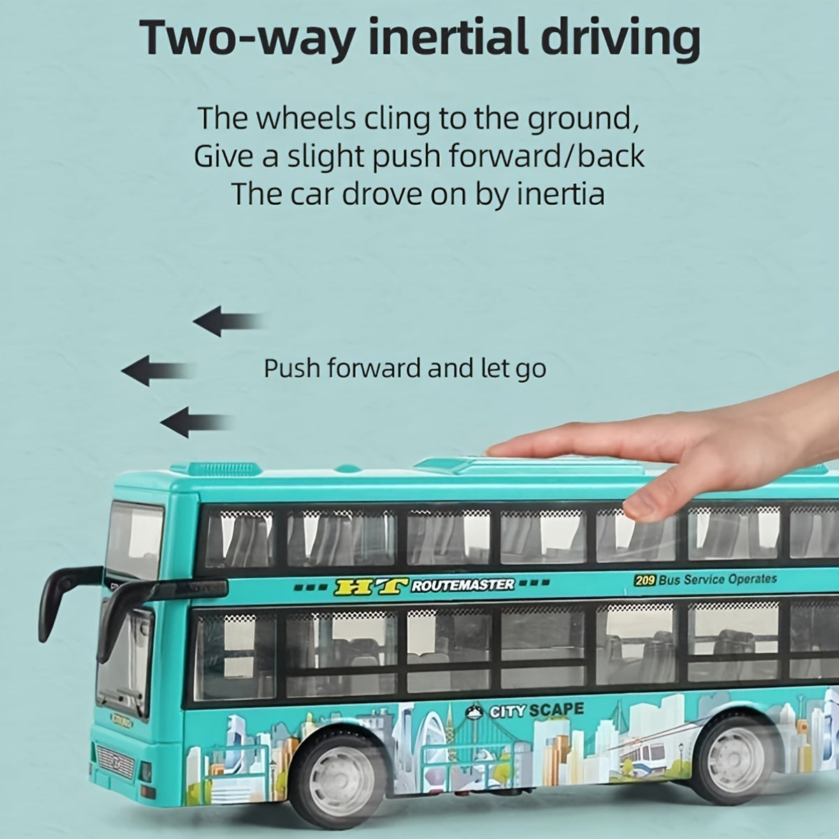 Juguete de autobús de dos pisos con batería para niños de 3 a 6 años con sonido realista y luces intermitentes