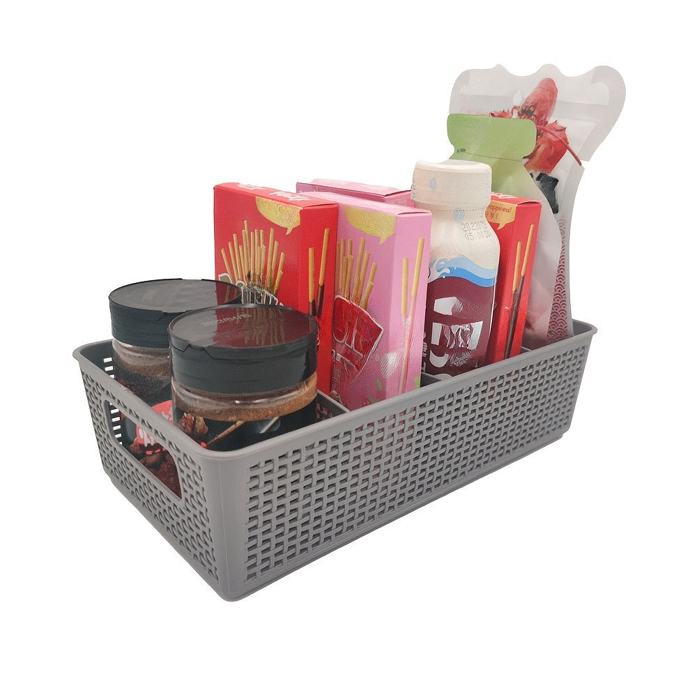 Multi-Purpose Woven Storage Box with Divider for Bathroom and Kitchen Cabinets 1-8 Pieces