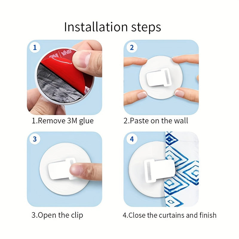 Set of 2 White Shower Curtain Clips with Splash Guard, Strong Plastic, Floor-Friendly