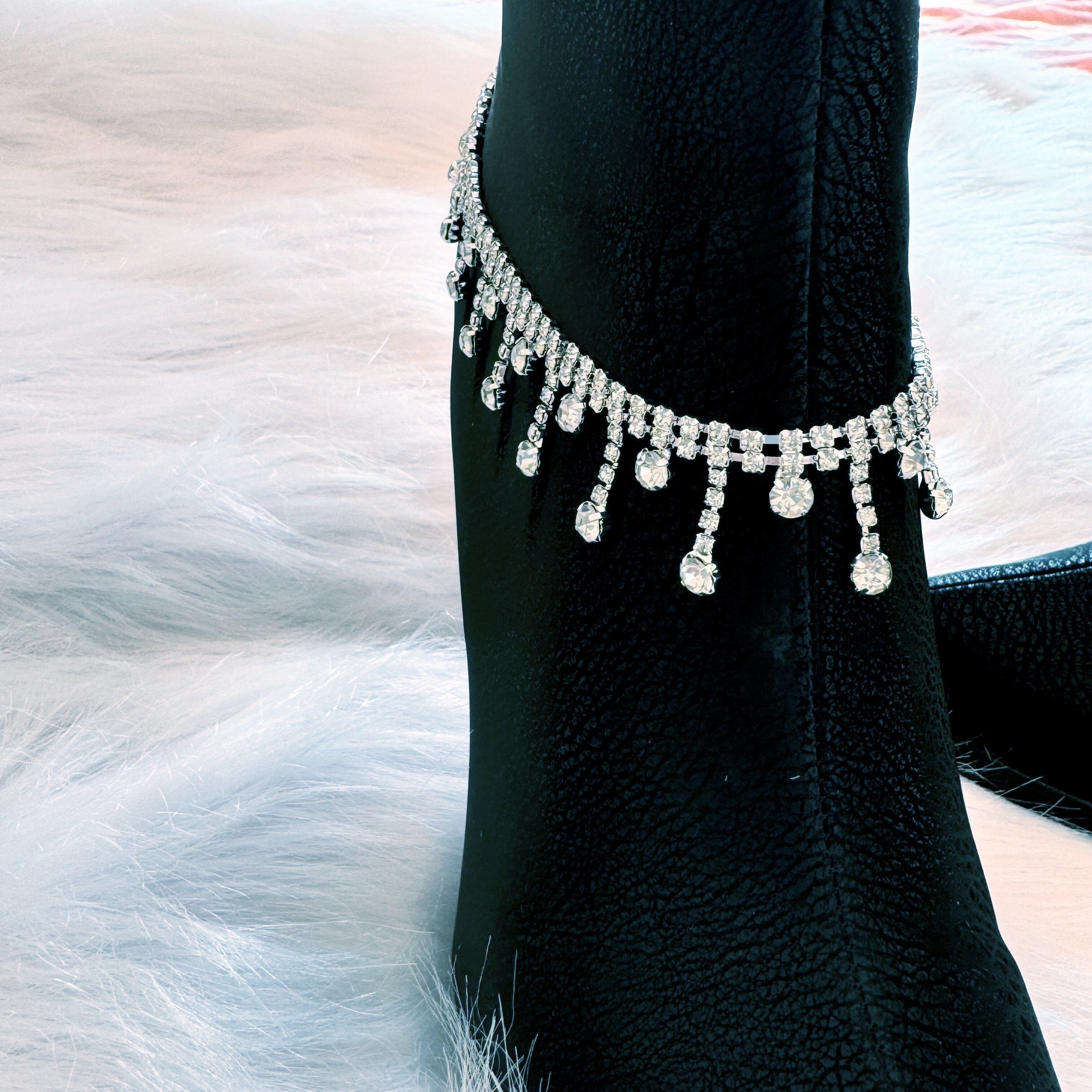 Women's Rhinestone Shoe Chain Shiny Boot Ornament 1/2 Pcs