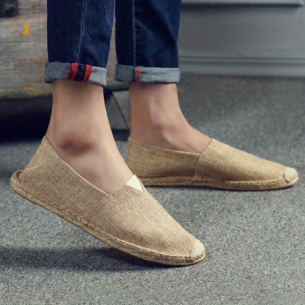 Women's Breathable Cotton Canvas Flat Shoes with Rubber Sole