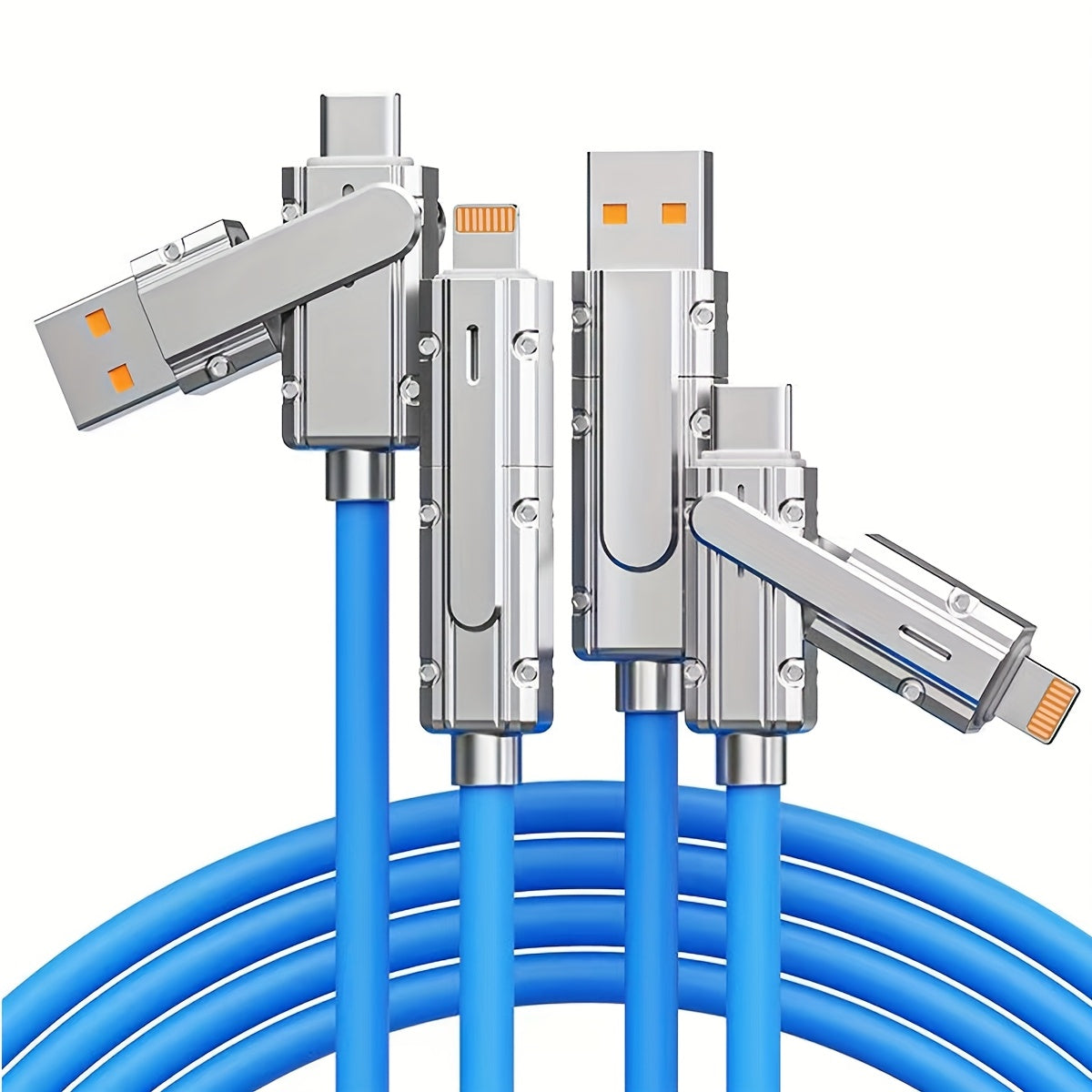 4-in-1 Data Cable for iPhone, Samsung, Honor, Xiaomi Fast Charging 100W