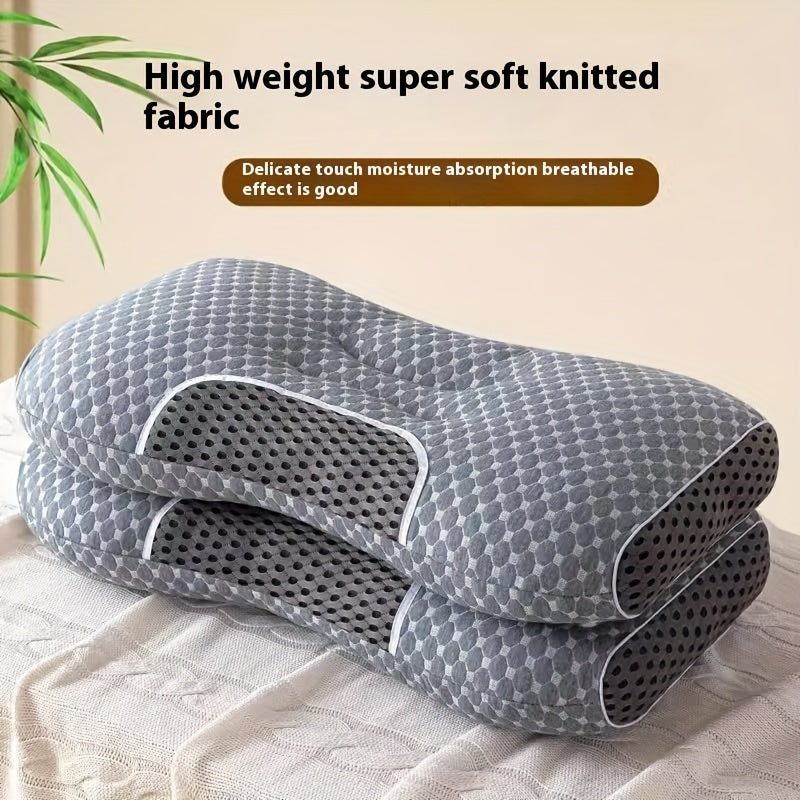 Cervical Pillow Set for All Sleep Positions Breathable Pillowcase Medium Soft Polyester Fill 1000g or 2000g