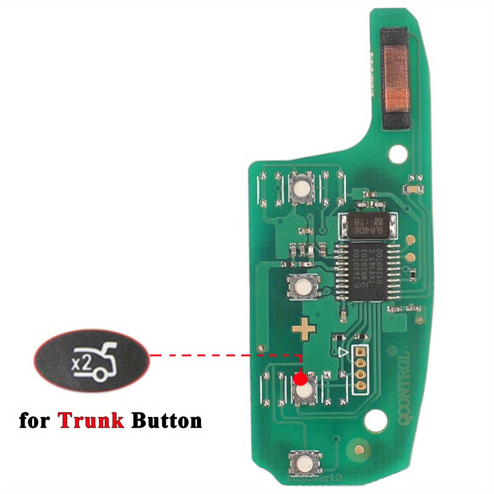 Car Remote Fob Black Ergonomic Design for Keyless Entry, Alarm, Start