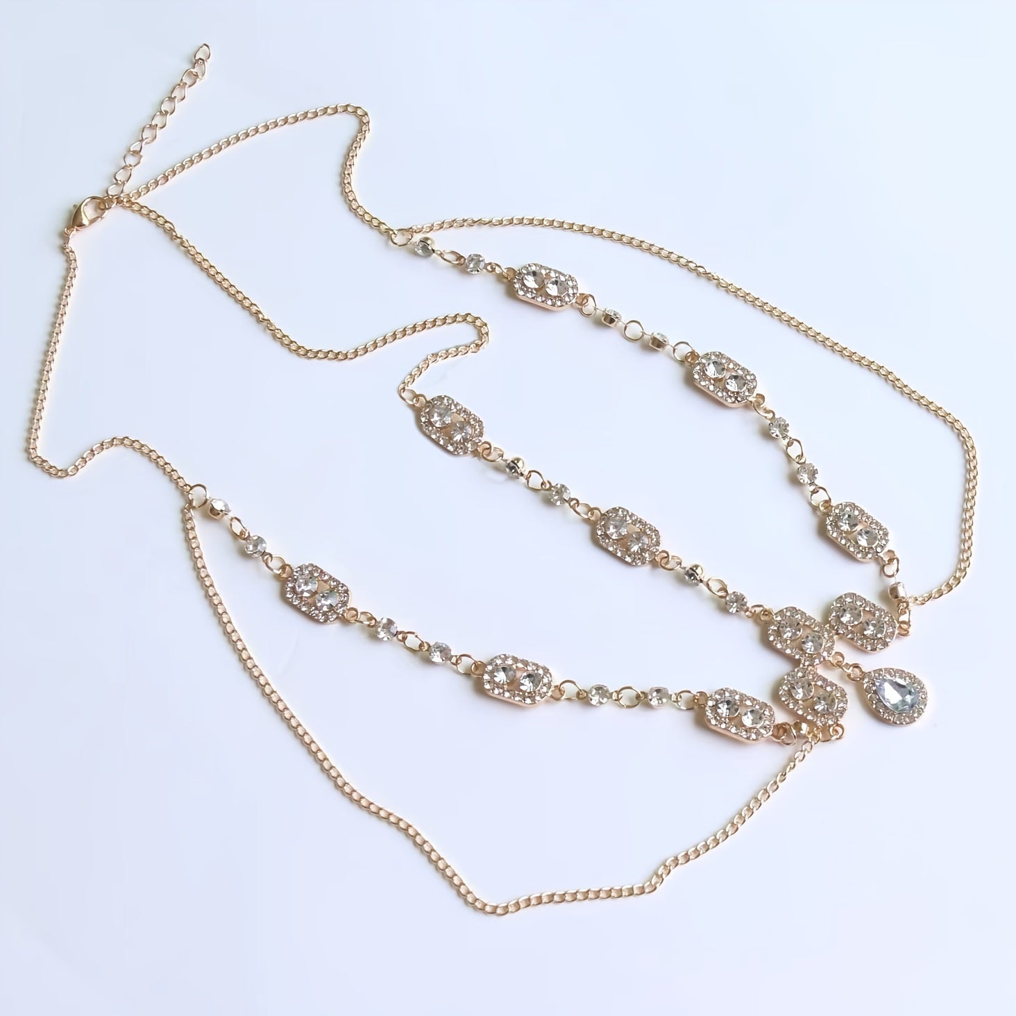 Bridal Headband with Rhinestone Chain for Women Elegant Hair Accessory