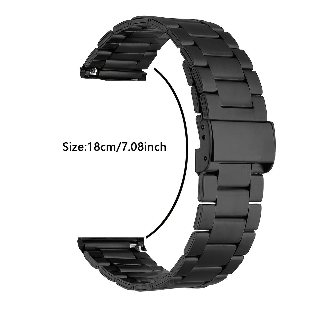 Huawei Watch GT6/5/4/3 va Samsung Galaxy Watch 7/6/5/4/6classic/5pro uchun 22mm/20mm zanglamas po'latdan yasalgan tasma, turli o'lchamlarda mavjud.