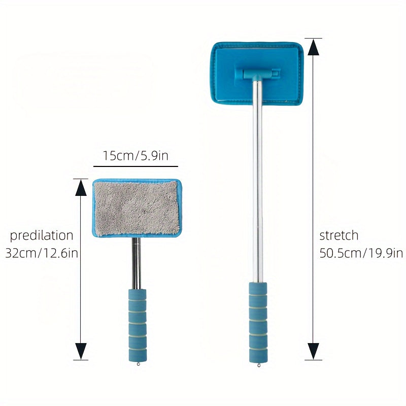 Herramienta telescópica para limpiar cristales de coche con varilla de fibra de vidrio y paño
