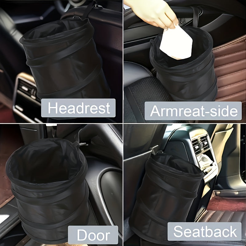 Universal Car Trash Can Collapsible Polyester Fiber Storage Organizer