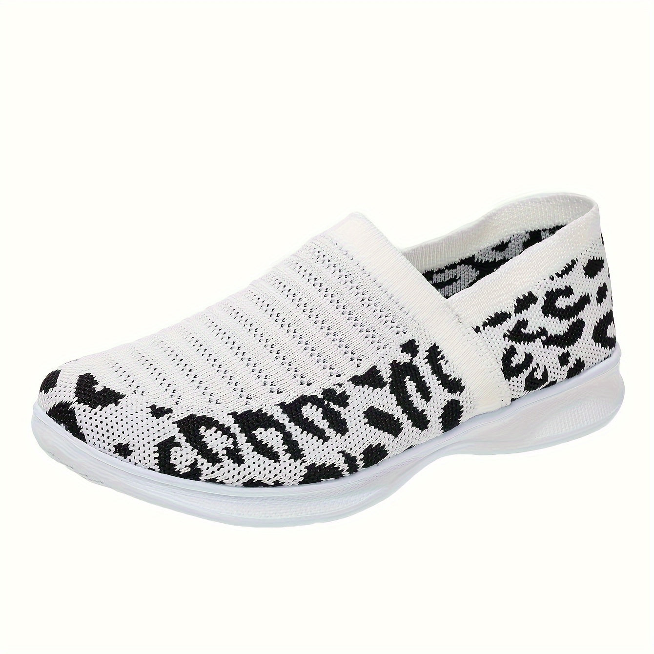Women's Leopard Print Slip-On Mary Jane Sneakers Breathable EVA Cushioned Sole