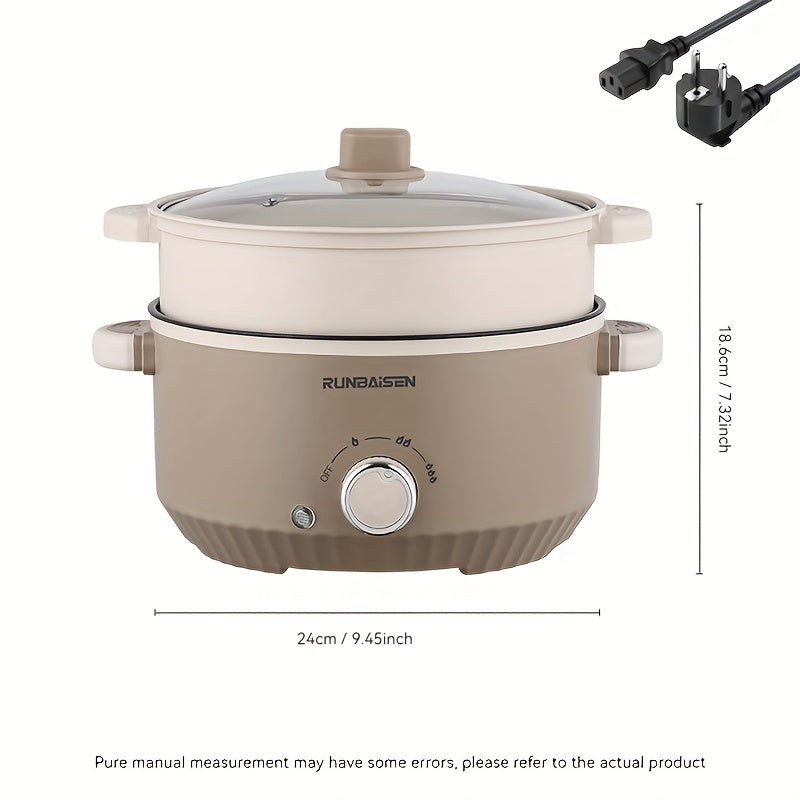 Двухслойный электрический кухонный горшок с паровой решеткой, антипригарная сковорода для дома, автодома, общежития