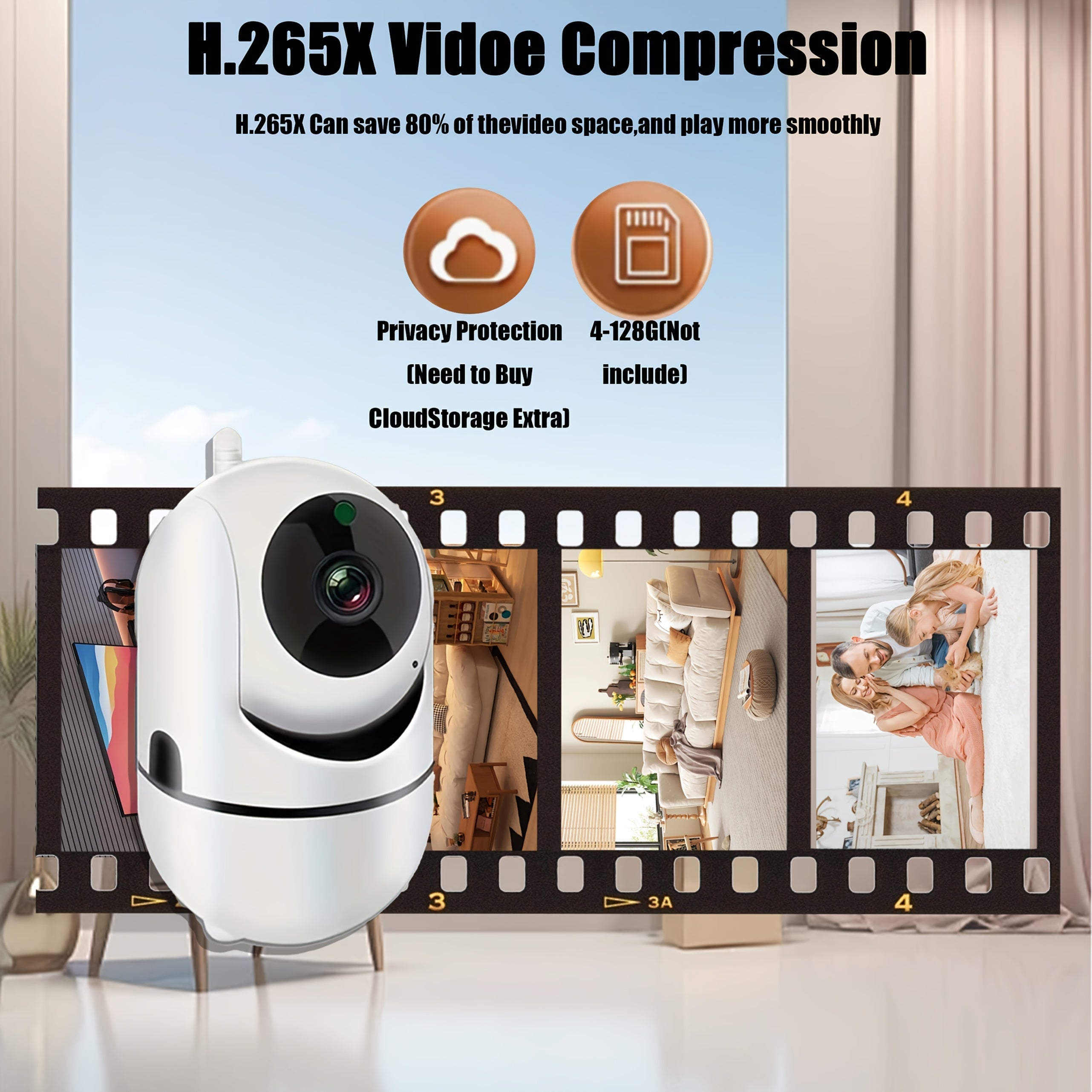 Wireless Security Camera 1080P HD Night Vision Two-Way Audio USB Powered Indoor Pet Monitoring