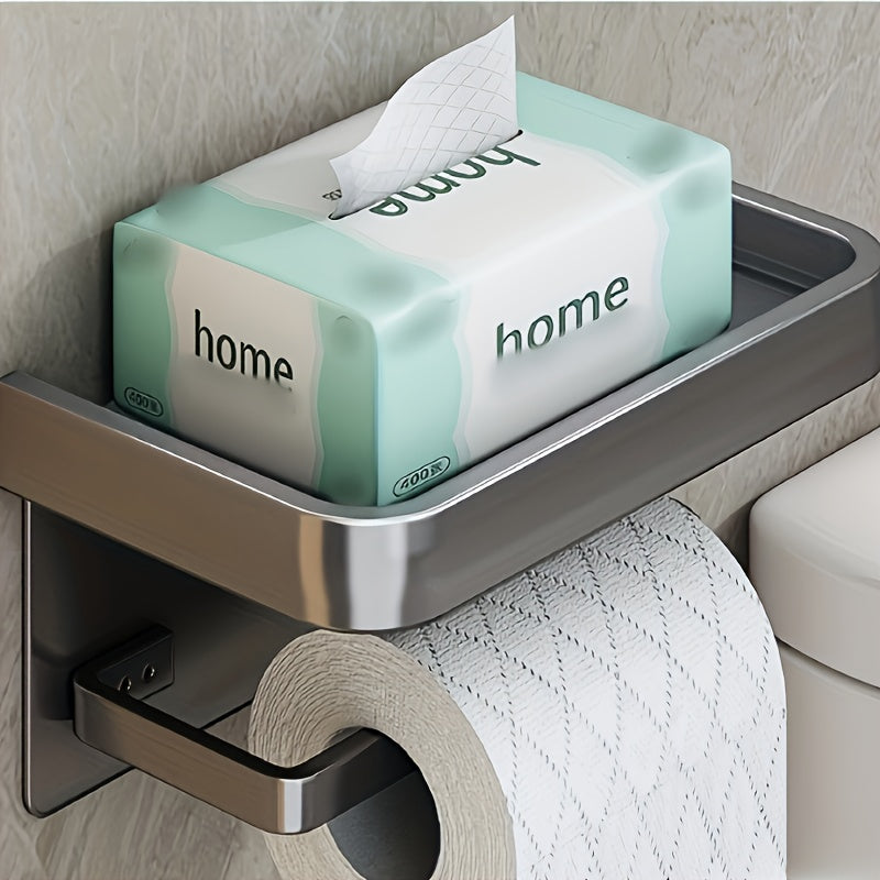 Toilet Paper Holder with Shelf Bathroom Storage Organizer