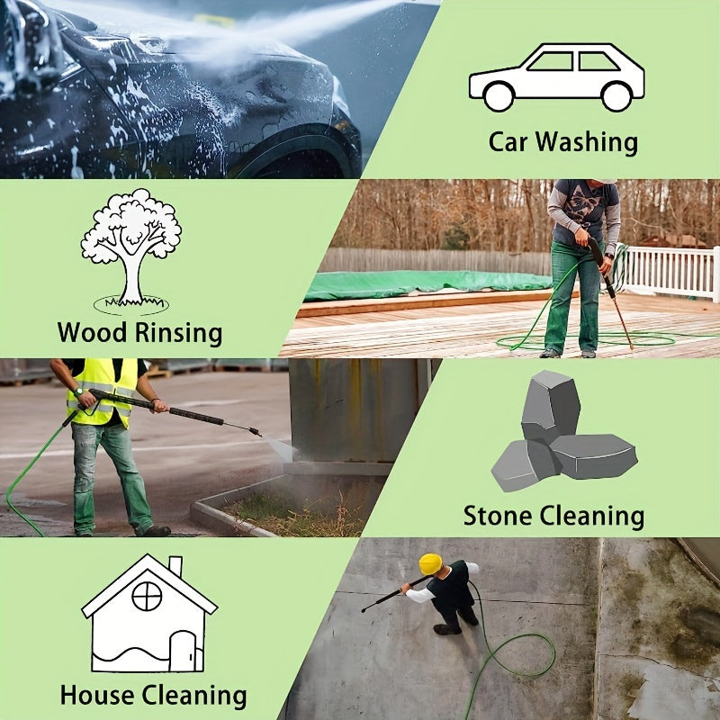 3600PSI Green Pressure Washer Hose PVC Kink-Resistant 1/4 Inch with M22 Fittings