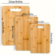 3-Piece Bamboo Cutting Boards Set for Chopping Slicing and Serving Kitchen Use