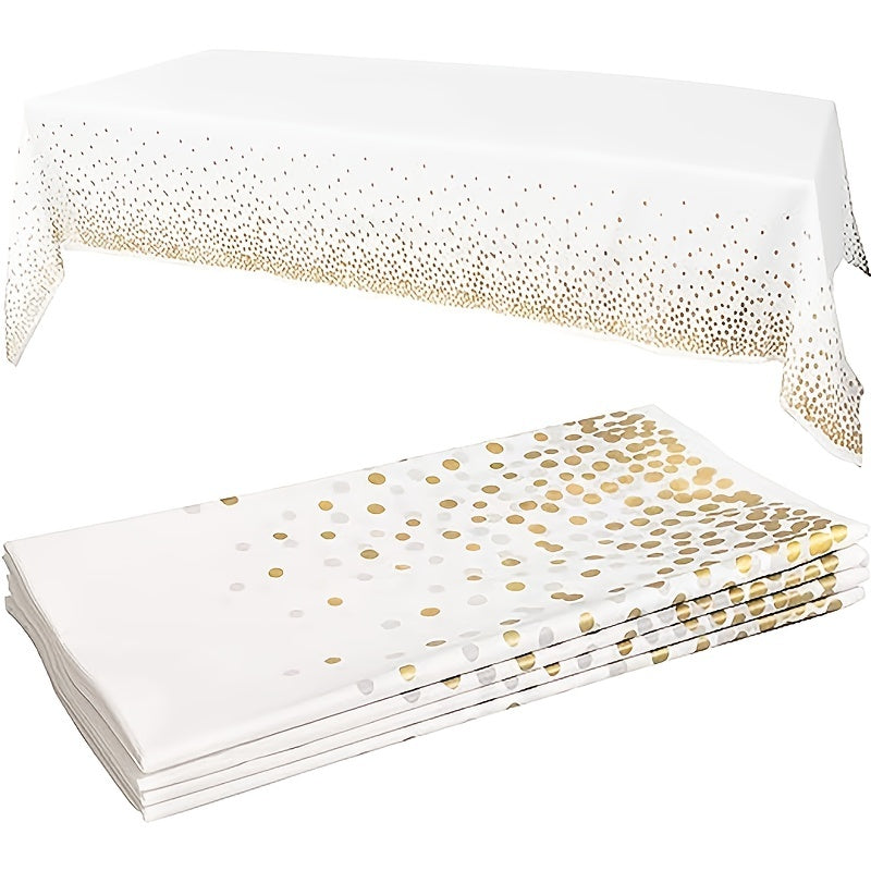 Black and Gold Dot Tablecloth for Parties and Events Easy to Clean Eco-Friendly 60x84 Inches