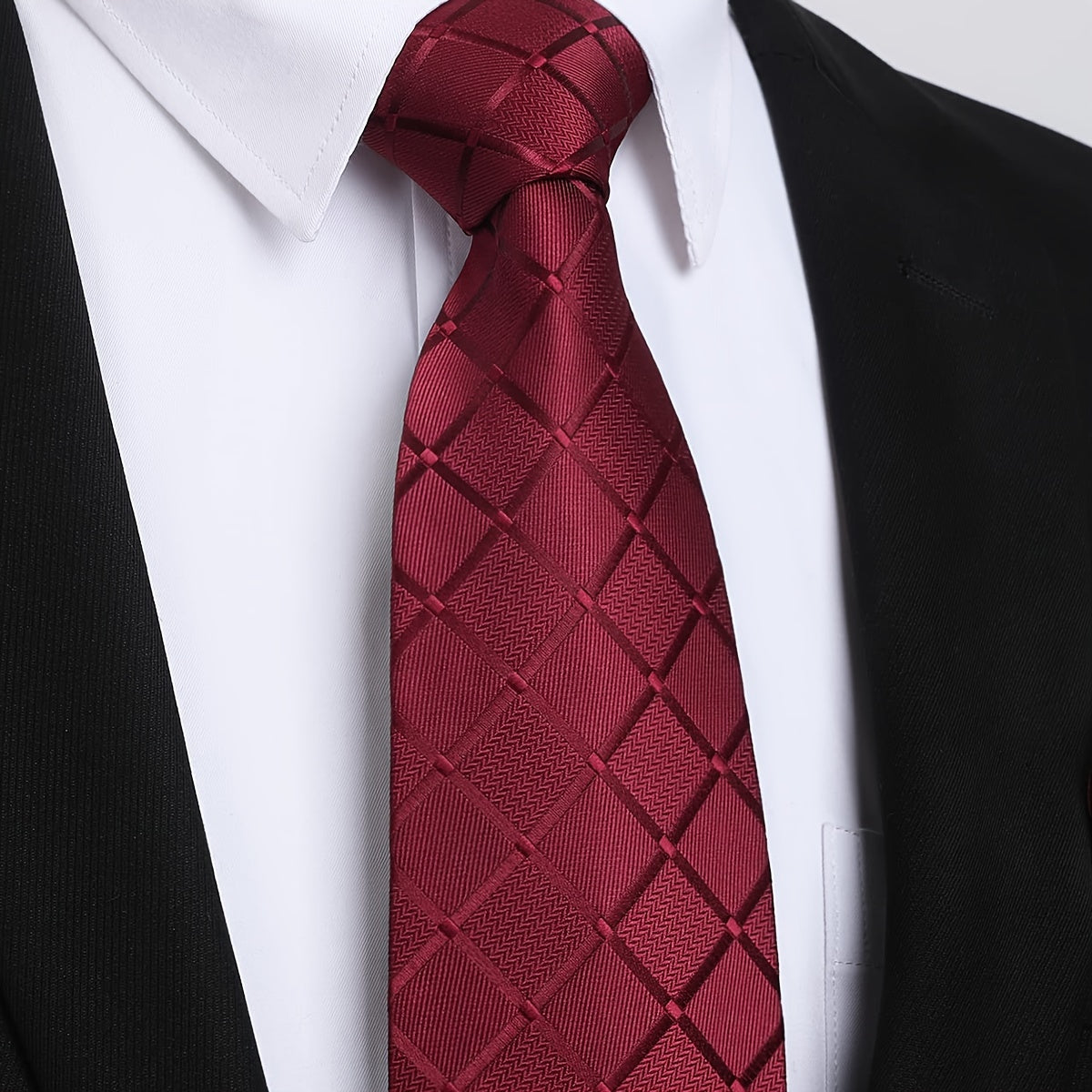 Erkaklar uchun Plaid galstuk 8cm keng, polyester, to'ylar, ziyofatlar, biznes uchun