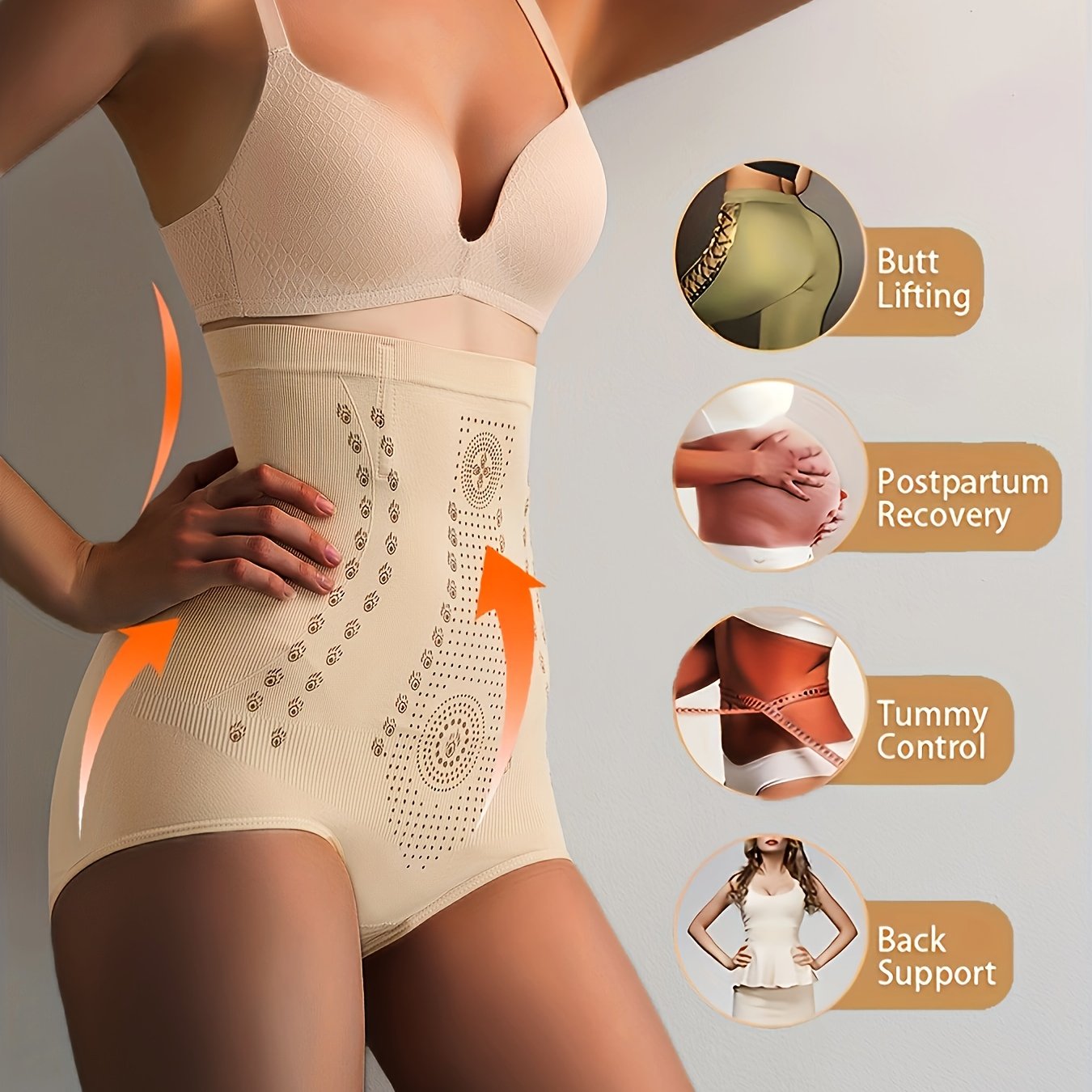 Women's High Waist Shaping Panties Tummy Control Butt Lifting Floral Shorts