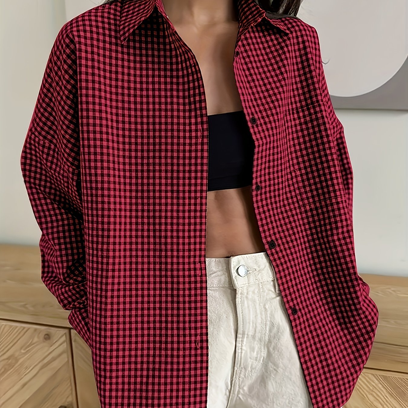 Ayollar uchun kundalik tekis chiziqli kofta, uzun qoʻl, kuz-qish mavsumiga mos, erkin fit