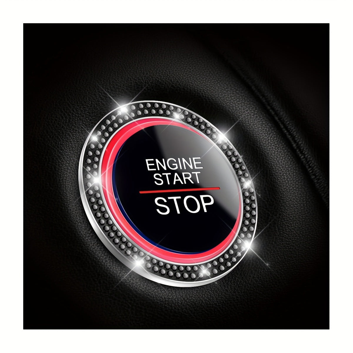 Women Sparkling Car Engine Start Ring Decal Key Ignition Cover Interior Accessories
