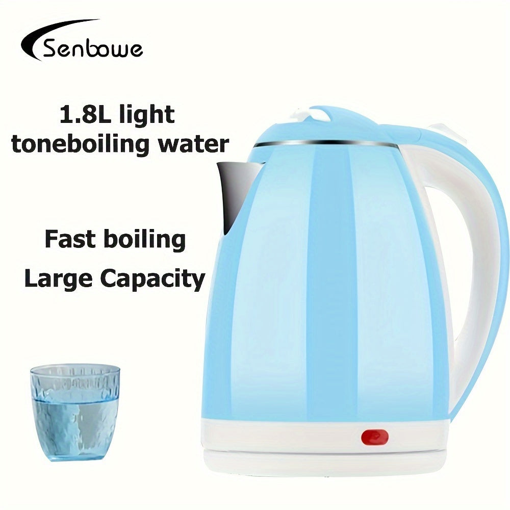 Electric Kettle 1.8L Light Blue Stainless Steel Fast Boiling Large Capacity