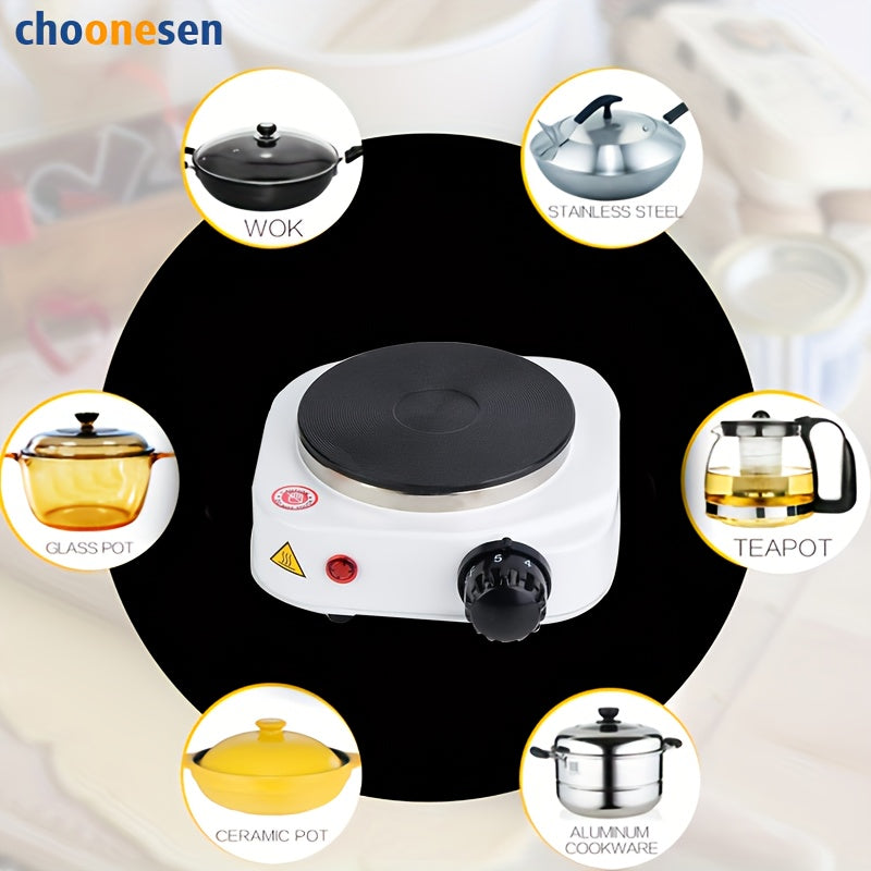 Uy, ofis, RV va yotoqxona uchun ko‘p maqsadli elektr isitish plitasi - choy, qahva va oshxona issiqligi uchun ideal - 220-240V AQSh plagi bilan kompaktdavlatli magnit pechka, qish uchun