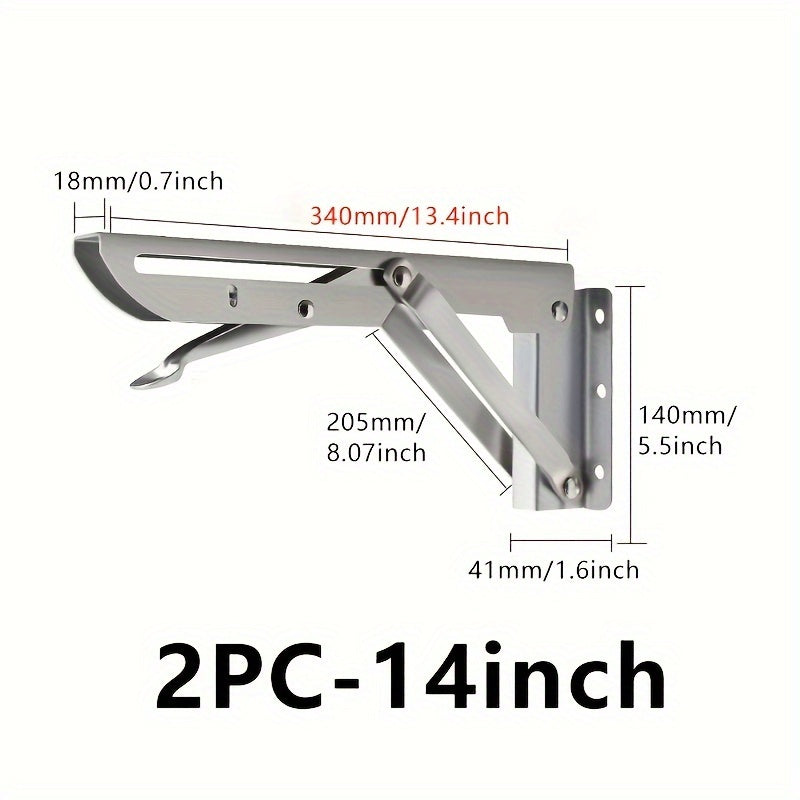Qoplangan zanglamaydigan po'latdan yasalgan burilish burchakli braketlar, sozlanadigan uchburchak javon qo'llab-quvvatlovchilari, devorga o'rnatish uchun asbob-uskunalar
