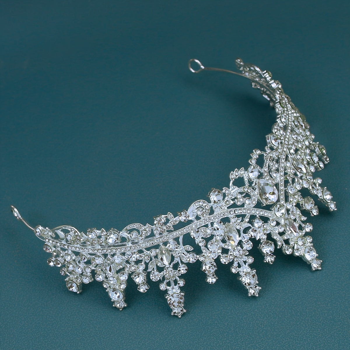 Обруч для волос с кристаллами и гребнем для свадеб и вечеринок