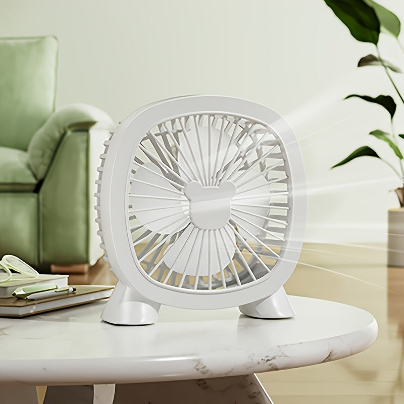 USB-Powered Desktop Mini Fan in White Green Pink for Office Dorm Home Use