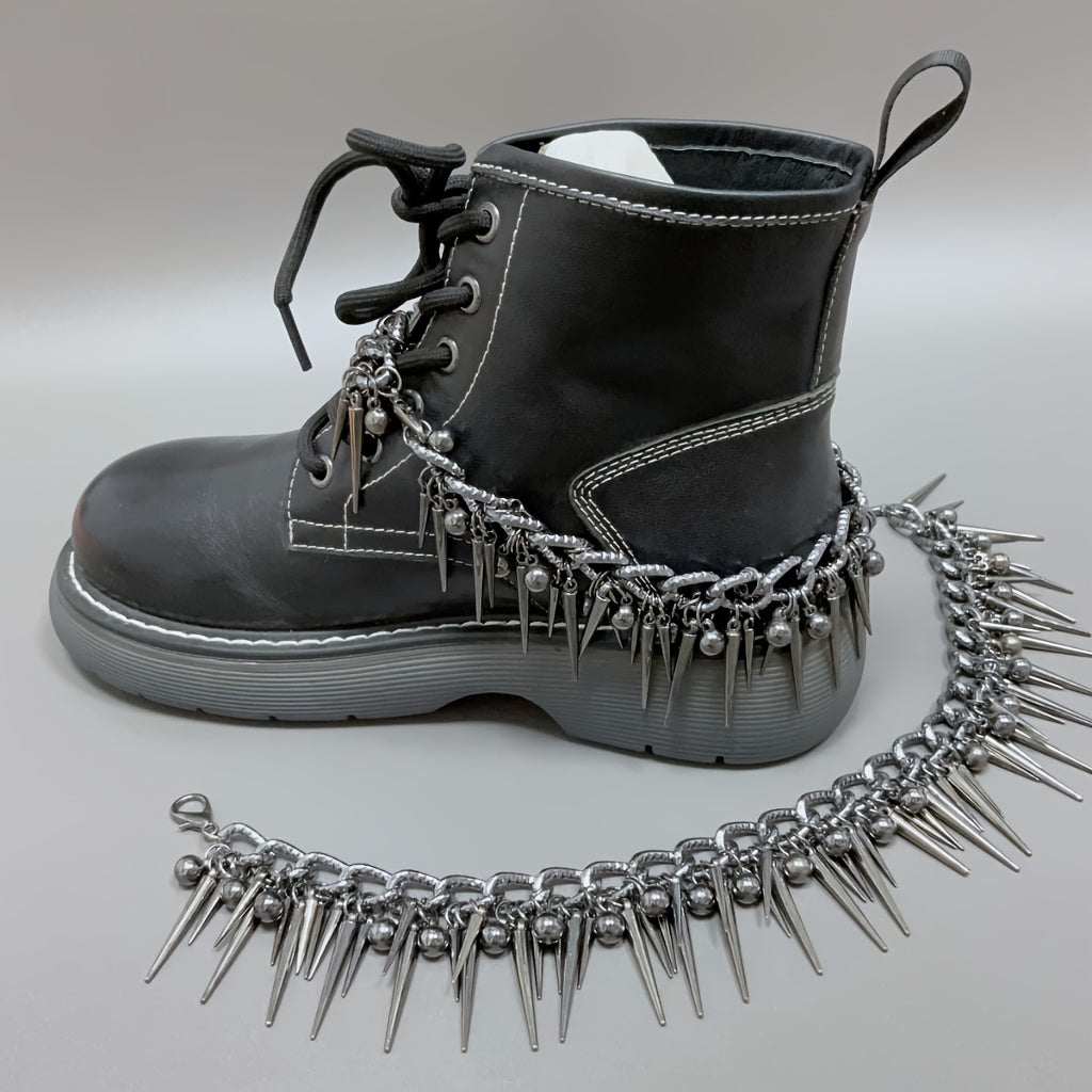 Uniseks punk uslubidagi rivet tassel zanjir yengil alyuminiy oyoq kiyim aksessuari