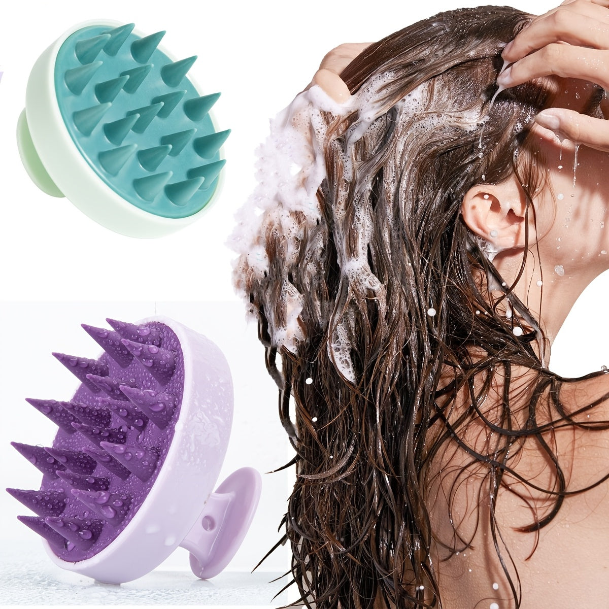 Silicone Shampoo Brush Scalp and Body Massager No Battery Fragrance-Free