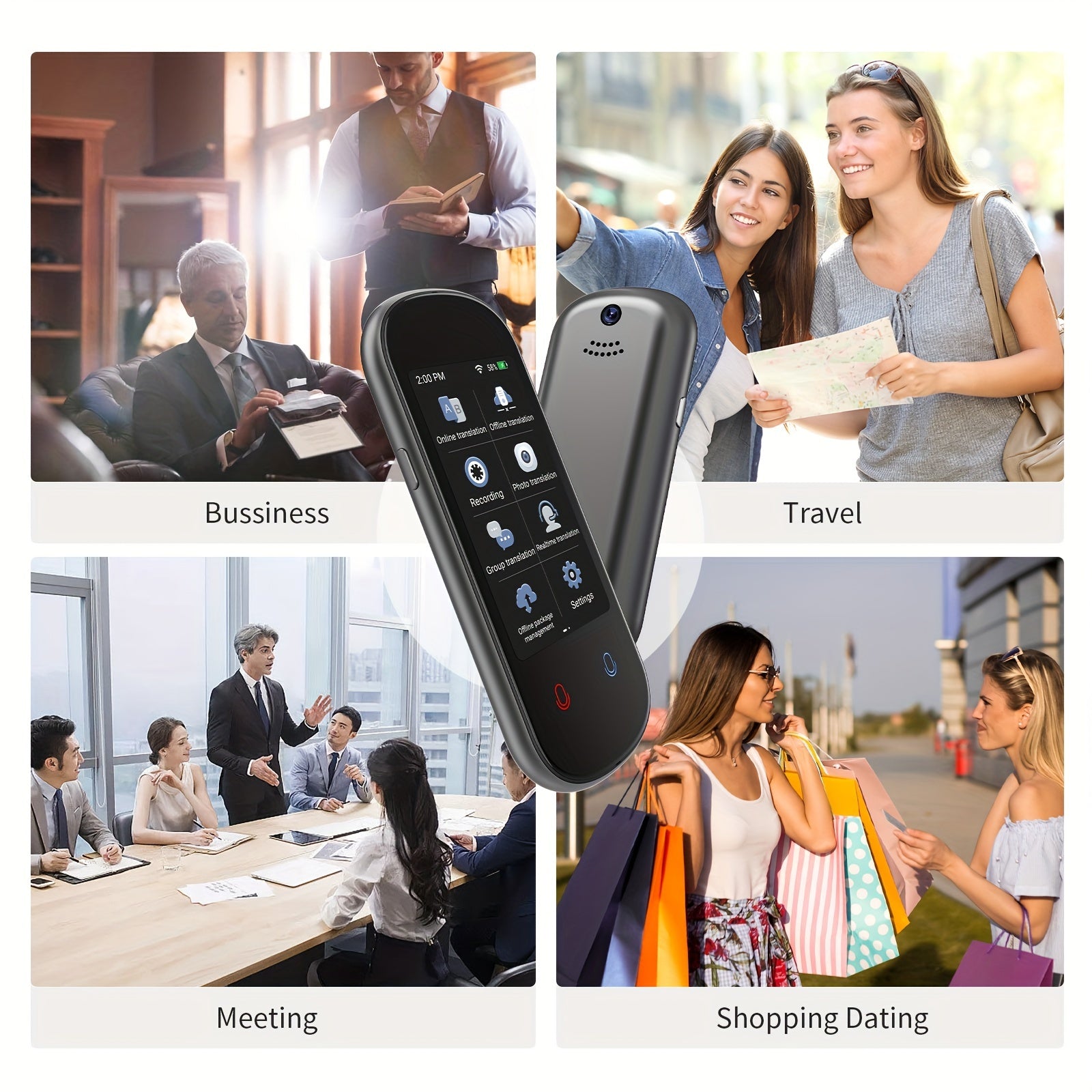 Smart Language Translator Device with Offline and Online Voice and Photo Translation for 138 Languages